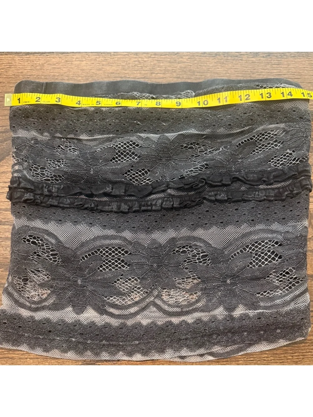 New Free People Grey Lined Lace Tube Tank Top SZ Medium